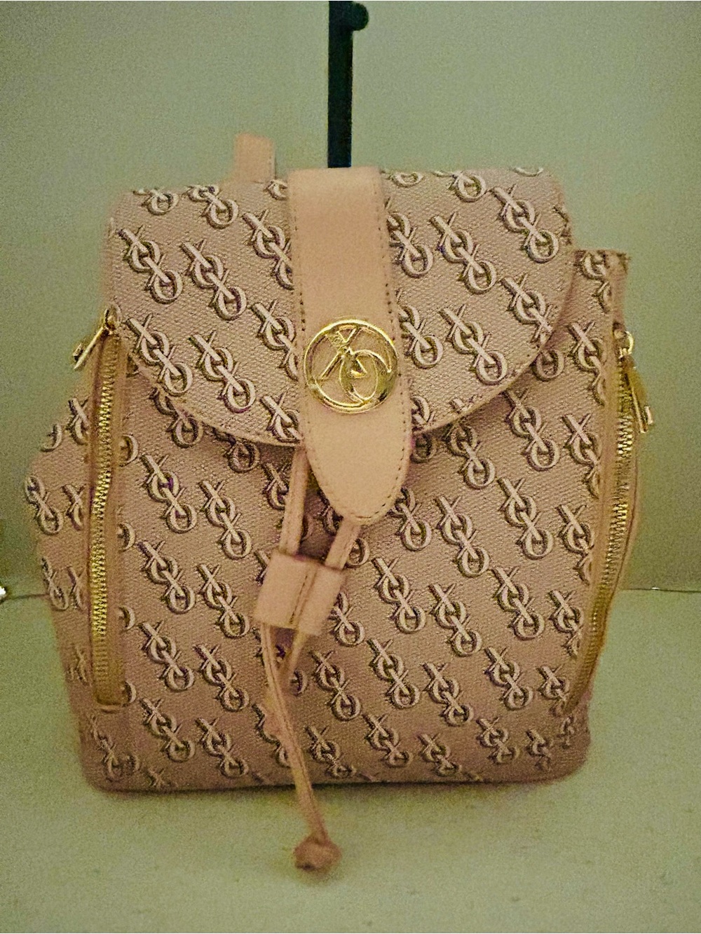 XOXO Drawstring Backpack — Blush Pink Designer-Inspired Women’s Bag